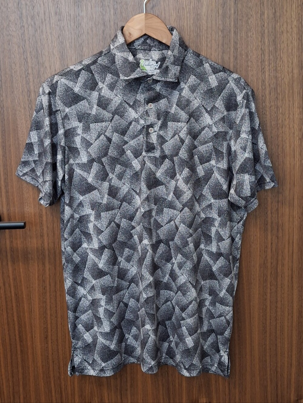 TAILORBYRD Geometric Golf Polo Shirt SZ M